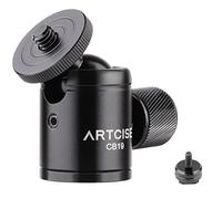 ARTCISE CB19 Mini trépied rotule avec Adaptateur Amovible 1/4 Sabot, Monture de caméra panoramique rotative CNC à 360 degrés pour Phone/DLSR/Lampe Flash/Moniteur vidéo, Charge maximale 6,61lb/3 kg
