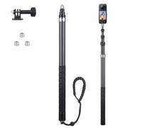ARTCISE Perche à selfie en fibre de carbone de 3 m, 268 g légère et extensible avec support de caméra anti-bourrage, coussinet de protection en silicone, vis universelle de 6,35 mm pour caméras
