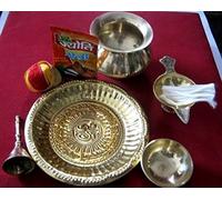 artcollectibles Inde hindou en laiton pūjā de avec accessoires pour Diwali pūjā/Havan/Religieux Prière/rituels hindoue Pooja pūjā Festive de Temple