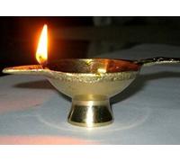 Artcollectibles India 3 Brass Oil Lamps For Lighting Home Decor Diyas Religious Pooja Puja Arti Chirag by Artcollectibles India