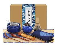 Artcome Ensemble de 12 pièces à thé matcha japonais, bol à matcha, fouet à matcha, support de fouet, brosse en bambou et écran en bambou fait à la main pour cérémonie traditionnelle du thé japonais