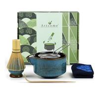 Artcome Kit complet de cérémonie de thé matcha 7 pièces - Bol, fouet, cuillère, passoire, ensemble pour Usucha, Koicha, Matcha Latte (saphir)