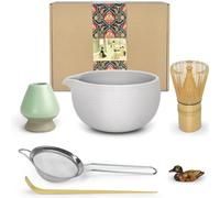 Artcome Kit de Cérémonie à Matcha Japonaise - Bol avec Bec Verseur, Fouet, Cuillère, Passoire - Service pour Usucha, Koicha et Latte