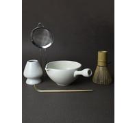 Artcome Kit de Cérémonie du Thé Japonais - Bol avec Bec Verseur et Poignée, Fouet en Bambou, Ensemble pour Matcha Usucha, Koicha et Latte (5 Pièces)