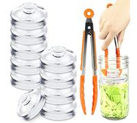 Artcome Lot de 10 poids de fermentation en verre avec poignée facile à prendre en main et texture unique pour bocaux Mason à large ouverture