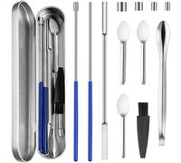 Artcome Lot de 12 outils de remplissage polyvalents pour pilules - Scoops, cuillère longue à double extrémité et tamper à herbes - Outils idéaux pour la médication et les suppléments - Toutes tailles