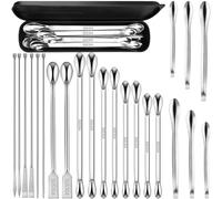 Artcome Lot de 23 spatules de laboratoire en acier inoxydable 304 - Spatule de mélange - Cuillère d'échantillonnage de laboratoire - Cuillère à poudre pour remplissage de capsules de pilules vides