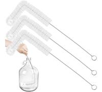 Artcome Lot de 3 brosses à Manche Long de 73,7 cm pour bonbonnes en Verre de 3, 5, 6, 6,5 gallons - Nettoyage Efficace pour Les récipients de Fermentation à col étroit - Idéal pour Les Bouteilles de
