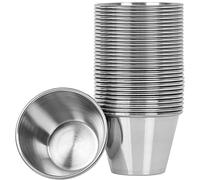 Artcome Lot de 30 tasses à condiments en acier inoxydable, idéales pour tremper et portions, 70,9 g