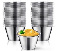 Artcome Lot de 55 tasses à condiments en acier inoxydable, idéales pour tremper et portions, 70,9 g