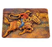 ARTCRAFTMOLDS Moule à savon Western Cowboy Cheval - Moule en silicone 3D rustique pour savon fait main, résine, plâtre, argile, gypse, poterie.
