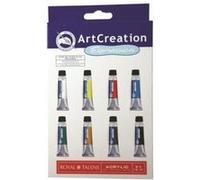 Royal Talens Set d'initiation à la peinture acrylique Art Creation, 8 couleurs, tubes 12 ml