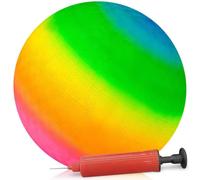 ArtCreativit 16 pouces Rainbow Playground Ball pour les enfants en caoutchouc durable comprend un jouet extrieur gonflable la pompe main po