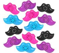ArtCreativity Lot de 48 sifflets à lèvres en forme de moustache pour enfants, en plastique durable, couleurs vives assorties, cadeaux de fête d'anniversaire, sacs à friandises, prix de boîte au trésor