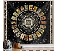 ARTCREATOR Tapisserie murale à suspendre pour chambre d'adolescente et fille - Thème constellation de sorcière (noir 130 x 150 cm)