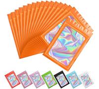 Artcut 100pcs Mylar Edibles Mylar Pochon, Violet Sachet Bonbo Sachet Zip, Mylar Autocollant Pour Bonbons, Biscuits, Jwely, Sac Mylar RéUtilisable, Pochette Holographique (5.1x8.3inch, Orange)