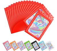 Artcut 100pcs Mylar Edibles Mylar Pochon, Violet Sachet Bonbo Sachet Zip, Mylar Autocollant Pour Bonbons, Biscuits, Jwely, Sac Mylar RéUtilisable, Pochette Holographique (5.1x8.3inch, Red)