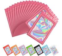Artcut 100pcs Mylar Edibles Mylar Pochon, Violet Sachet Bonbo Sachet Zip, Mylar Autocollant Pour Bonbons, Biscuits, Jwely, Sac Mylar RéUtilisable, Pochette Holographique (5.1x8.3inch, Pink)