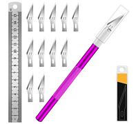 Artcut 1Pcs Scalpel, Cutter De Précision avec 10#11 Lame Scalpel, 1 Ruler, Scalpel Chirurgical pour Modelisme, Papier, Sculpture, Scalpel De Découpe, Petit Cutter, Cutter Precision (violet)