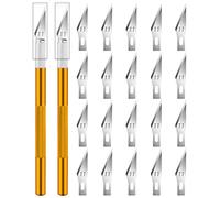 Artcut Scalpel de Précision avec 20 Lames pour Sculpture, Kirigami, Modélisme, Découpe DIY et Loisirs - Mini Cutter (Or)