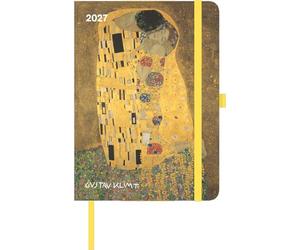 ArtDiary Gustav Klimt 2027: Buchkalender 16x22 cm - Wochenplaner mit Elastikband, Leseband, Stifhalter & internationalen Feiertagen für Klimt-Fans & Kunstliebhaber