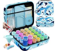 ARTDOT Diamond Painting Accessori, 30 Slots Diamond Painting Kit Completo, Kit per Organizzare Gioielli Pittura Diamante Perline Anelli Charms Glitter Strass(Artico)