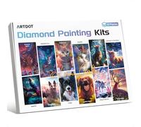 ARTDOT Lot de 12 kits d'art diamant 5D à faire soi-même pour adultes, kits de peinture diamant sous licence avec accessoires et outils pour décoration murale de la maison (30,5 x 40,6 cm)
