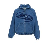 Arte Antwerp - Split Logo Denim Hood Jacket - Homme - Vestes - Bleu - Taille: M