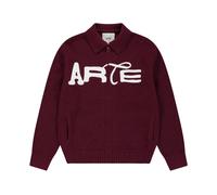 Arte Antwerp - Stencil Zip Cardigan - Homme - Pulls - Rouge - Taille: L