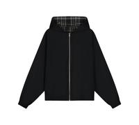 Arte Antwerp - Veste à capuche réversible à carreaux - Homme - Vestes - Noir - Taille: M