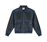 Arte Antwerp - Veste en Cuir Vintage - Marine - Homme - Vestes - Bleu - Taille: M