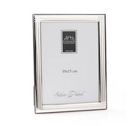ARTÉ Cadre photo 10 x 15 cm, fabriqué en Italie, élégant plaqué argent, bande 1,5 cm, plaqué argent antioxydant, beau cadre en plaqué argent avec dos en bois d'acajou B10025/10 x 15