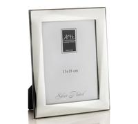 ARTÉ Cadre photo 13 x 18 cm, fabriqué en Italie, élégant plaqué argent, argent plaqué antioxydant, magnifique cadre en argent plaqué avec dos en bois acajou 109Z/13 x 18 cm