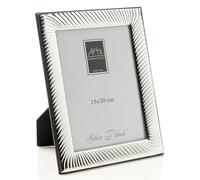 ARTÉ Cadre photo 15 x 20 cm, fabriqué en Italie, élégant plaqué argent, argent plaqué antioxydant, magnifique cadre en argent plaqué avec dos en bois acajou 117Z/15 x 20 cm