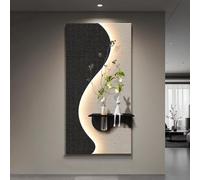 Arte de Pared 3D con Relieve de Arenisca y Luz LED para Decoración de Hogar