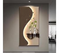 Arte de Pared 3D con Relieve de Arenisca y Luz LED para Decoración de Hogar