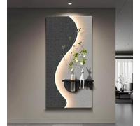 Arte de Pared 3D con Relieve de Arenisca y Luz LED para Decoración de Hogar
