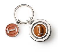 ARTÉ Porte-clés RuGBY avec médaille, Objet Personnalisable, adapté pour être gravé, porte-clés en métal poli inoxydable 7746E, argent, Whitout size