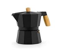 Arte regal Cafetière italienne avec manche en bois 6 tasses, cafetière aluminium, feu, vitrocéramique