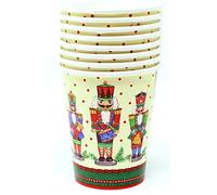 ARTE REGAL Guirca Lot de 8 gobelets en carton avec motif soudé et coloré. Idéal pour les fêtes de Noël. Dimensions de chaque verre : 10 cm de long, multicolore, non appliquée
