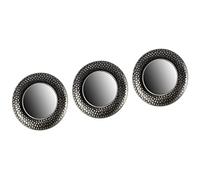 ARTE REGAL Lot de 3 miroirs décoratifs Noirs et argentés 25 cm, varié, Normal