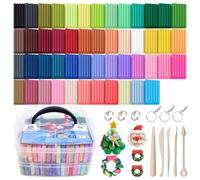 Artecho Kit d'argile polymère, 50 couleurs, kit d'argile de modelage avec 5 outils de sculpture en argile et accessoires pour le bricolage, la conception de bijoux, la décoration de la maison et la
