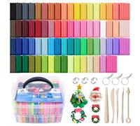 Artecho Kit d'argile polymère, 70 couleurs, kit d'argile de modelage avec 5 outils de sculpture en argile et accessoires pour le bricolage, la conception de bijoux, la décoration de la maison et la