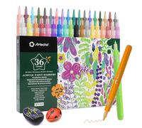 Artecho Lot de 36 marqueurs acryliques pointe 0,7 mm pour peinture sur roche, céramique, tissu, toile, bois, verre