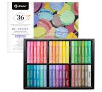 Artecho Lot de 36 pastels à l'huile de macaron - Pastels à l'huile douce pour art peinture, dessin, mélange (10 x 70 mm)