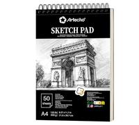 Artecho Lot de 50 feuilles de papier à croquis A4 de 200 g