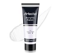 Artecho Peinture Acrylique 120ml Blanc De Titane, Acrylic Paint, Peinture pour Toile, Tissu, Bois, Roche, Papier, Verre.