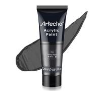 Artecho Peinture Acrylique 120ml Noir, Acrylic Paint, Peinture pour Toile, Tissu, Bois, Roche, Papier, Verre.