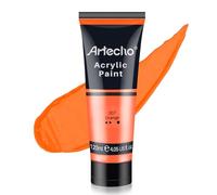 Artecho Peinture Acrylique 120ml Rouge Orangé, Acrylic Paint, Peinture pour Toile, Tissu, Bois, Roche, Papier, Verre.