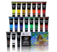 Artecho Peinture Acrylique 18 × 36ml, Peintures pour Débutant et Artiste, pour Papier, Roche, Bois, céramique, Tissu.